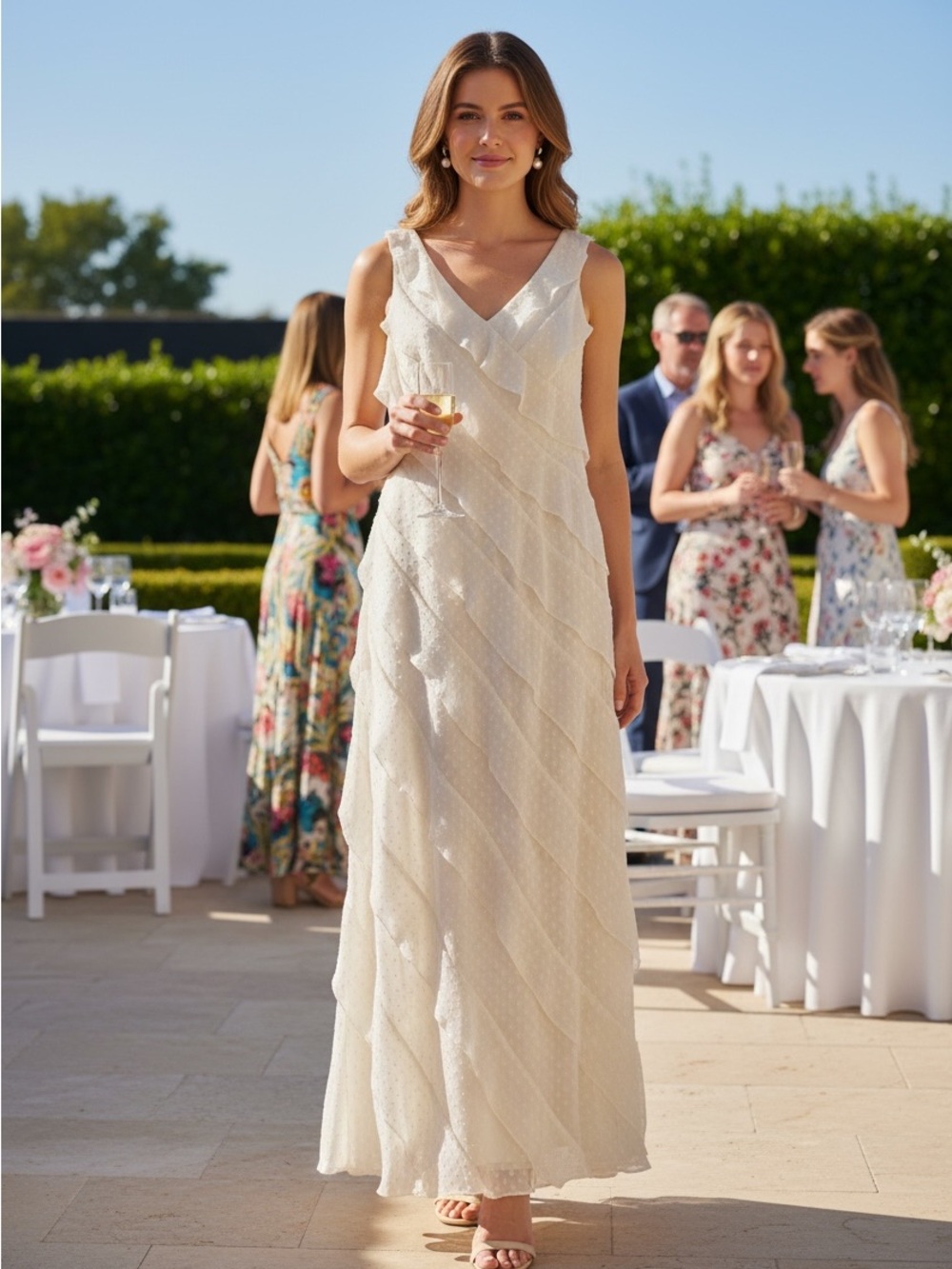 NWT - Calvin Klein Ivory Maxi Dress